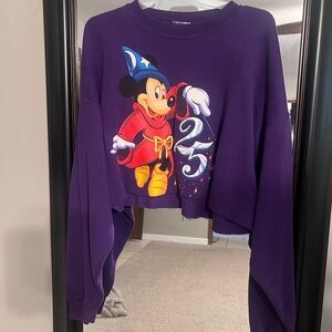 Purple 25th anniversary Disney Women's Sweater cropped XL